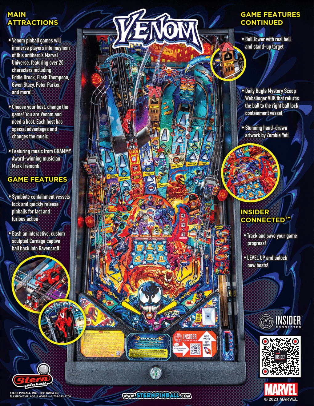 Venom Premium Pinball Machine by Stern